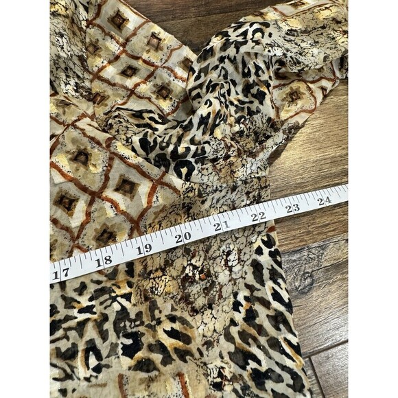 Maggie Lawrence Women Shirt Large Crop Top Long Sleeve Button Down Front Tie Vtg - Picture 7 of 8